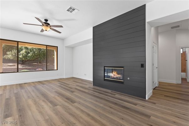 Empty room, Fireplace, Interior, Wood Texture Flooring