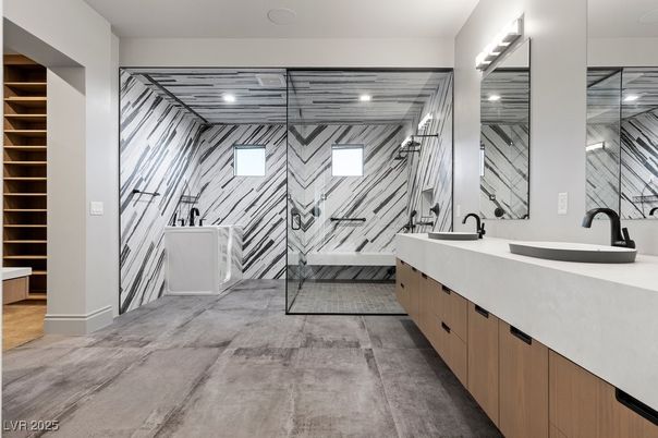 Bathroom, Dual Sink Vanities, Glass Shower, Interior