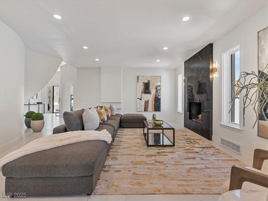 Fireplace, Interior, Living room, Recessed Lighting