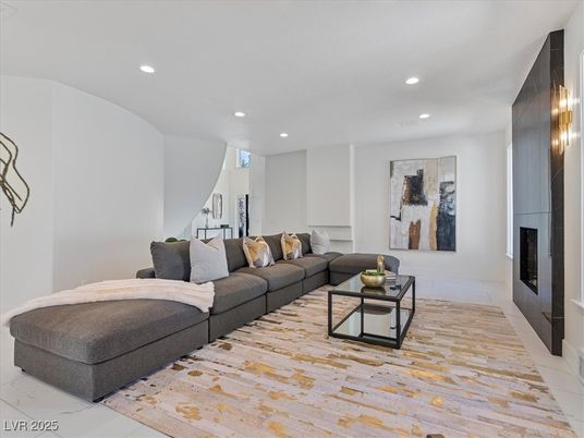 Bedroom, Fireplace, Interior, Living room, Recessed Lighting