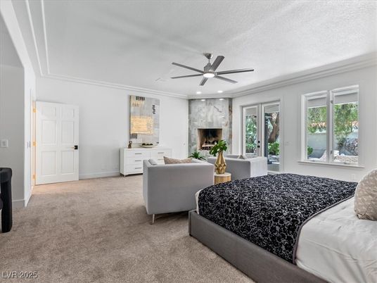Bedroom, Fireplace, Interior, Recessed Lighting