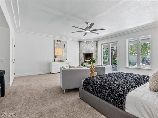 Bedroom, Fireplace, Interior, Recessed Lighting