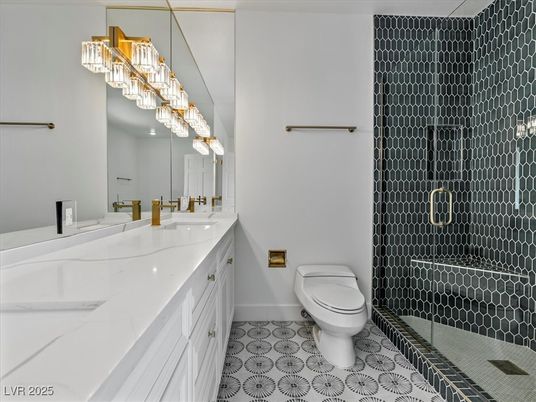 Bathroom, Dual Sink Vanities, Glass Shower, Interior