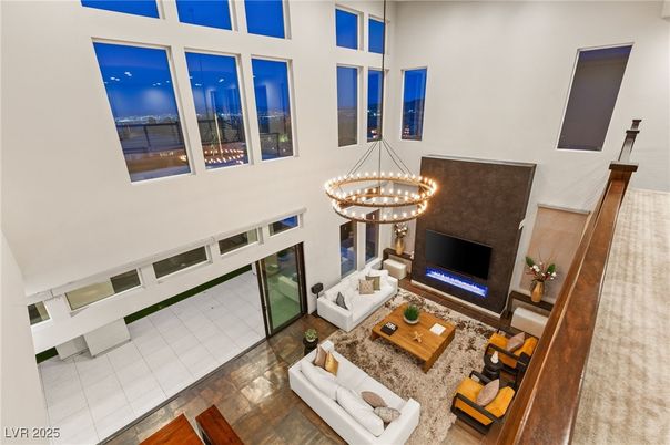 Chandelier, Fireplace, Interior, Living room
