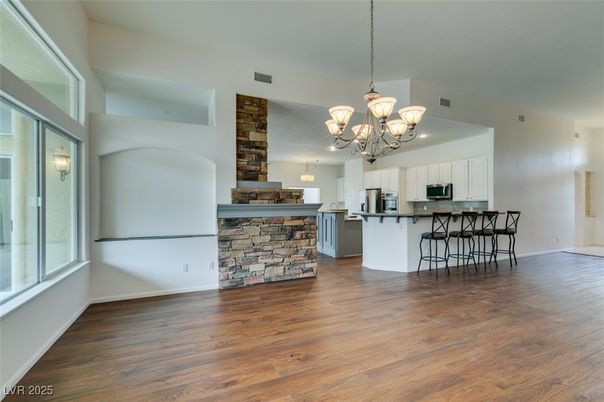 Chandelier, Interior, Kitchen, Wood Texture Flooring