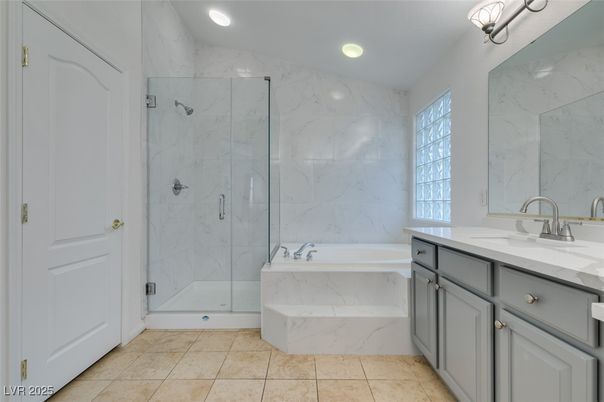 Bathroom, Glass Shower, Interior, Marble Walls, Recessed Lighting