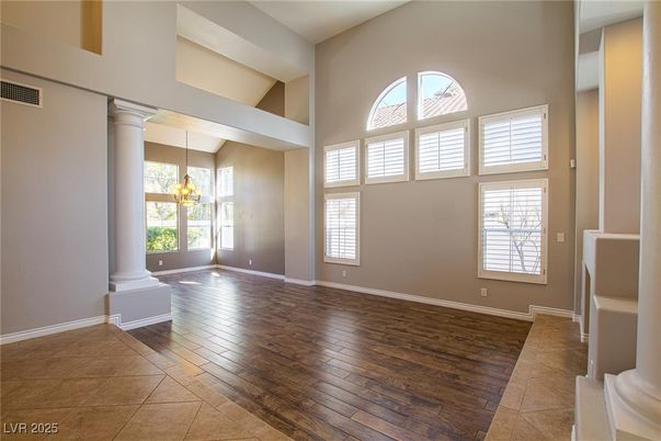 Chandelier, Empty room, Interior, Pendant Lights, Wood Texture Flooring