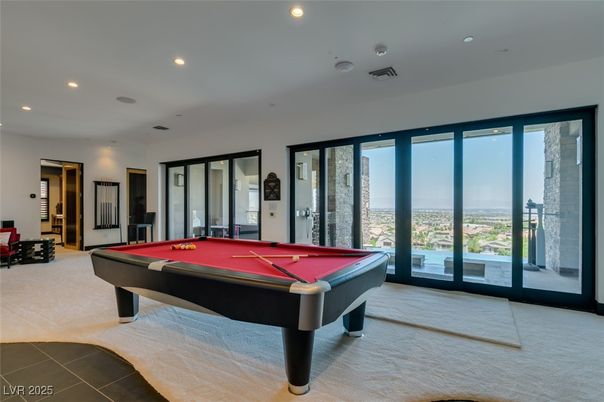Billiard Table, Game Room, Interior, Recessed Lighting