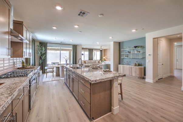 Dining room, Interior, Kitchen, Recessed Lighting, Wood Texture Flooring