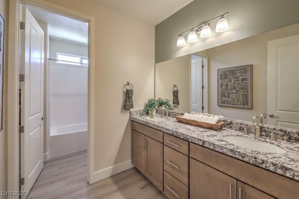 Bathroom, Dual Sink Vanities, Interior, Wood Texture Flooring