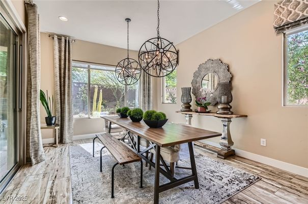 Chandelier, Dining room, Interior, Pendant Lights, Recessed Lighting, Wood Texture Flooring