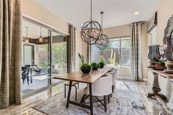 Chandelier, Dining room, Interior, Pendant Lights, Recessed Lighting, Wood Texture Flooring
