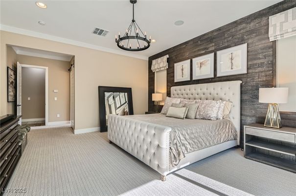 Bedroom, Interior, Pendant Lights, Recessed Lighting