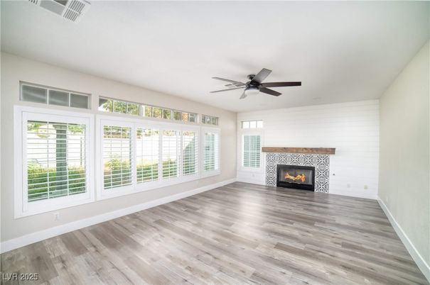 Empty room, Fireplace, Interior, Wood Texture Flooring