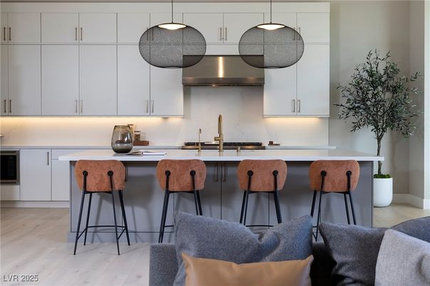 Interior, Kitchen, Pendant Lights, Wood Texture Flooring
