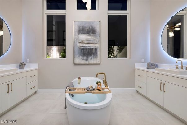 Bathroom, Dual Sink Vanities, Free Standing Baths, Interior