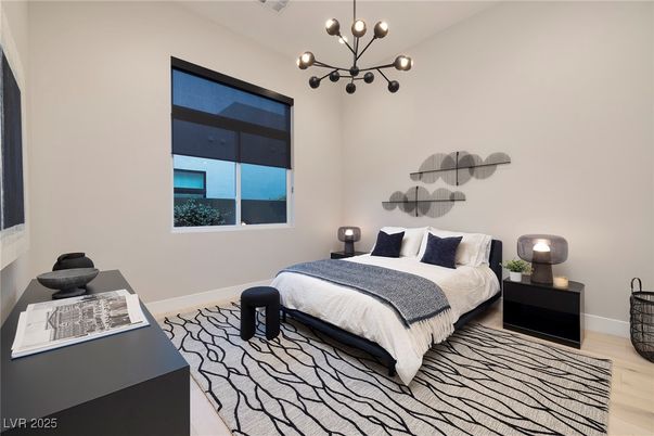 Bedroom, Interior, Pendant Lights, Water, Wood Texture Flooring