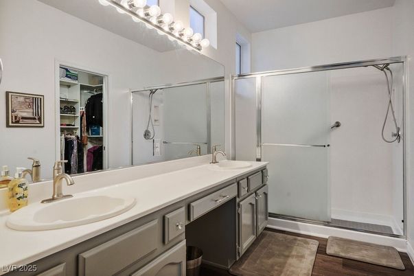 Bathroom, Dual Sink Vanities, Glass Shower, Interior
