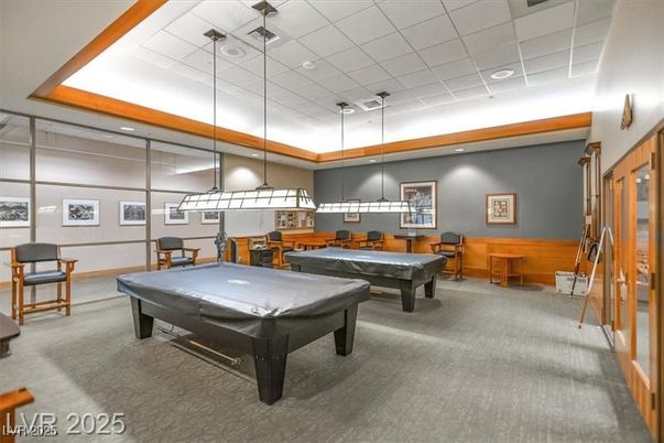 Billiard Table, Game Room, Interior, Pendant Lights, Recessed Lighting