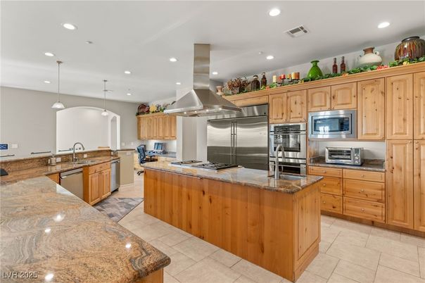 Interior, Kitchen, Pendant Lights, Recessed Lighting, Stainless Steel Appliances