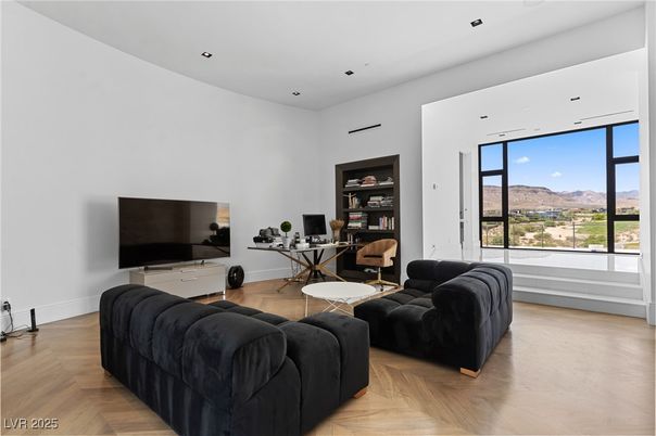 Home Office, Interior, Living room, Recessed Lighting, Wood Texture Flooring