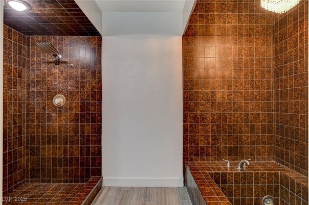 Bathroom, Interior, Recessed Lighting, Wood Texture Flooring
