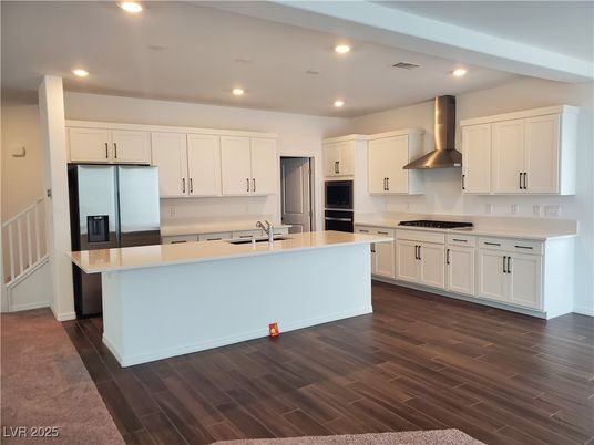 Interior, Kitchen, Recessed Lighting, Wood Texture Flooring