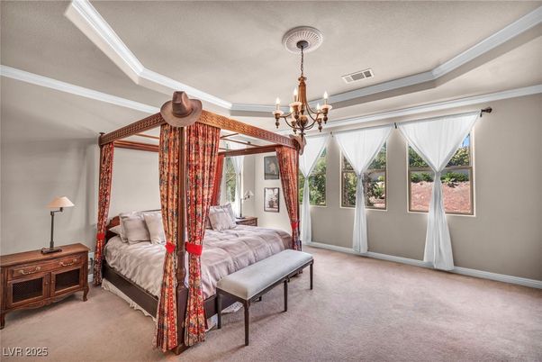 Bedroom, Chandelier, Interior