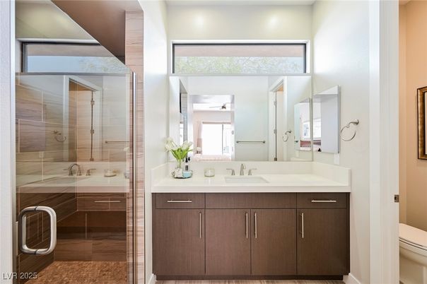 Bathroom, Dual Sink Vanities, Glass Shower, Interior