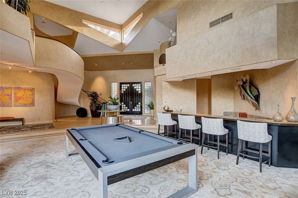 Billiard Table, Game Room, Interior, Recessed Lighting