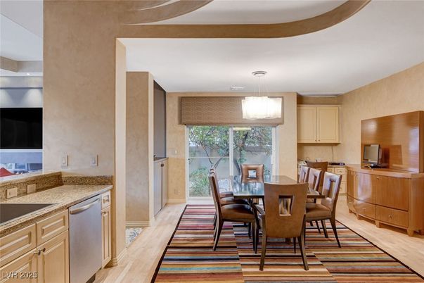 Dining room, Interior, Kitchen, Pendant Lights, Wood Texture Flooring