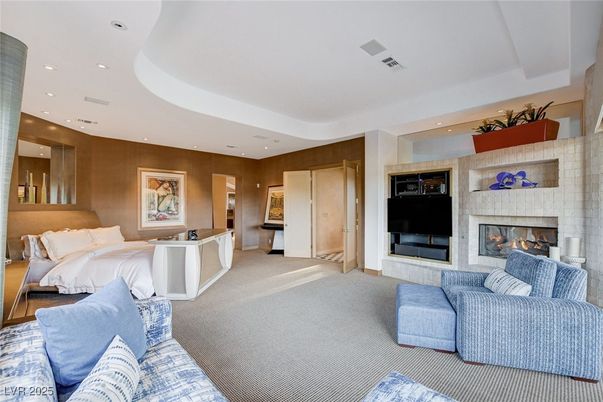Bedroom, Fireplace, Interior, Living room, Recessed Lighting