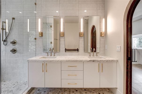 Bathroom, Dual Sink Vanities, Glass Shower, Interior