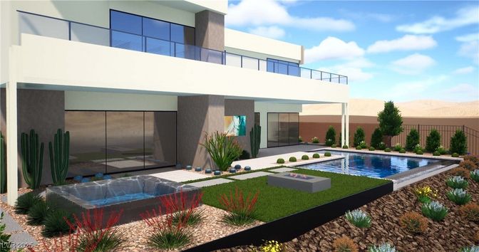 Backyard, Exterior, Facade, Pool, Modern