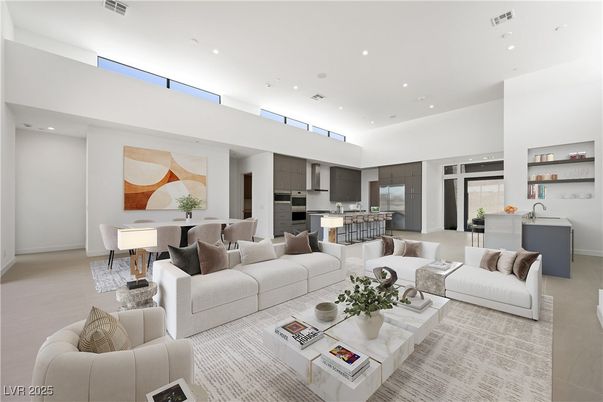 Dining room, Interior, Kitchen, Living room, Recessed Lighting, Stainless Steel Appliances