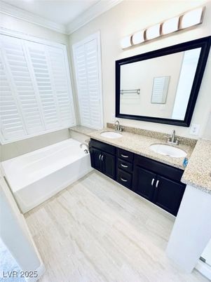 Bathroom, Dual Sink Vanities, Interior, Wood Texture Flooring
