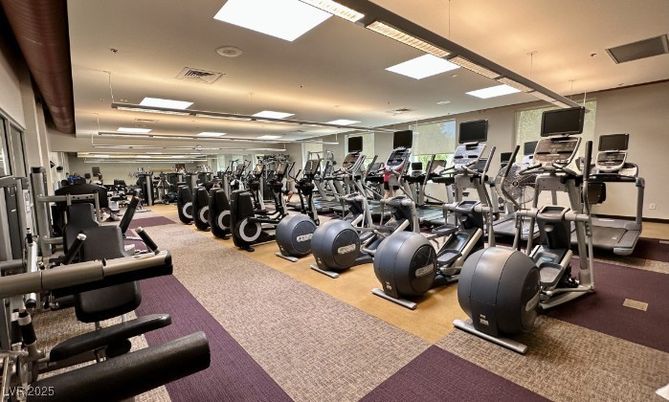 Fitness Equipment, Gym, Interior, Recessed Lighting