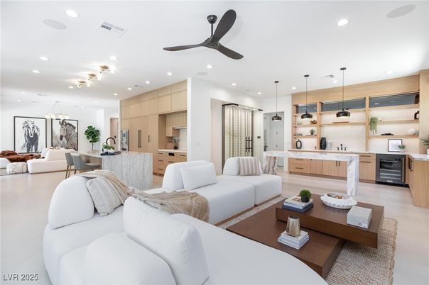 Dining room, Interior, Kitchen, Living room, Pendant Lights, Recessed Lighting, Stainless Steel Appliances