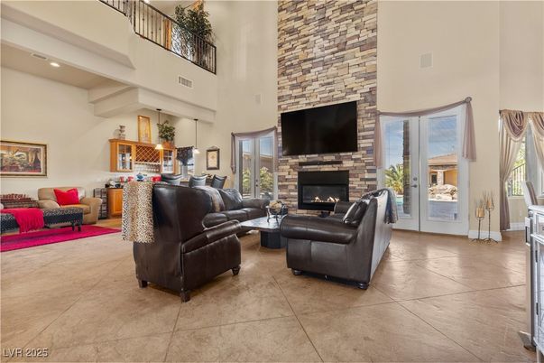 Dining room, Fireplace, Interior, Living room, Recessed Lighting