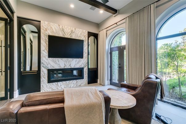 Fireplace, Interior, Living room, Recessed Lighting