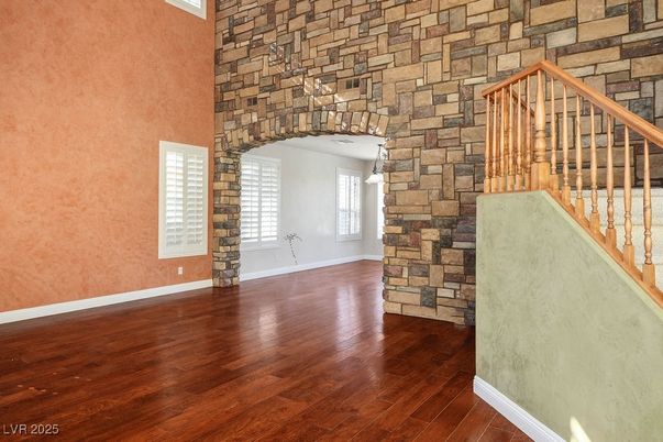 Empty room, Interior, Stone Walls, Wood Texture Flooring