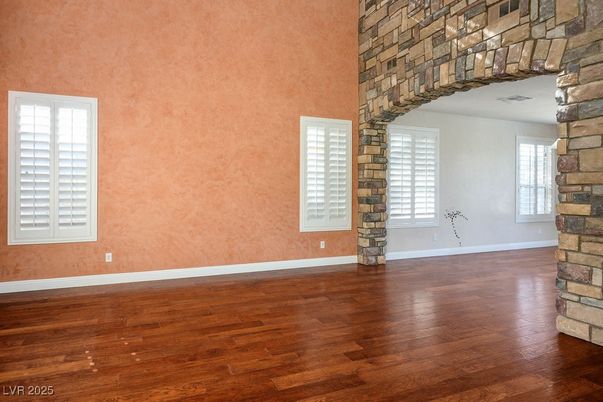 Empty room, Interior, Stone Walls, Wood Texture Flooring