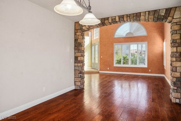 Empty room, Interior, Stone Walls, Wood Texture Flooring