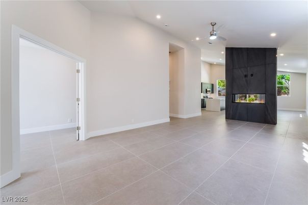 Empty room, Fireplace, Interior, Recessed Lighting