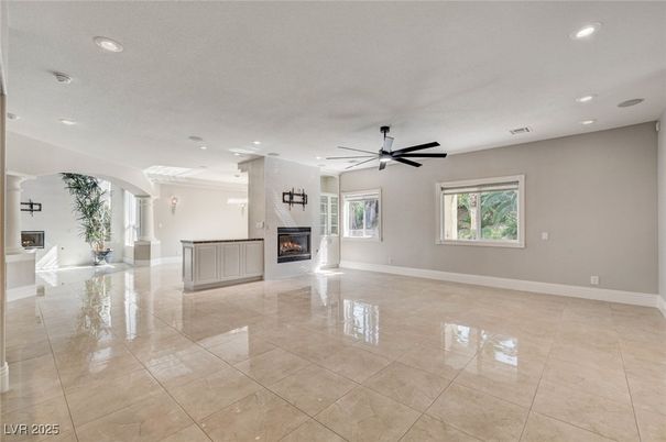 Empty room, Fireplace, Interior, Recessed Lighting