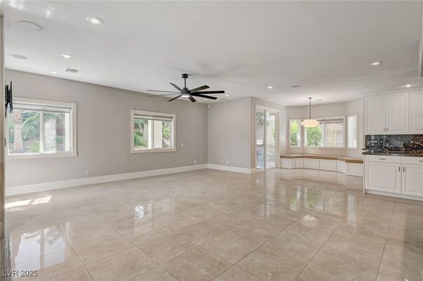 Empty room, Interior, Kitchen, Pendant Lights, Recessed Lighting