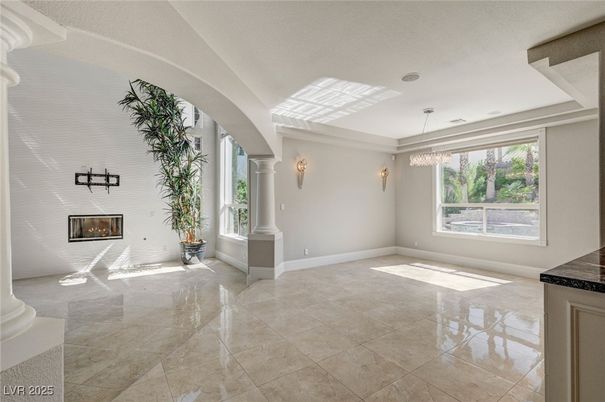 Empty room, Fireplace, Interior, Pendant Lights