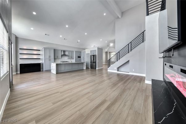 Interior, Kitchen, Recessed Lighting, Wood Texture Flooring