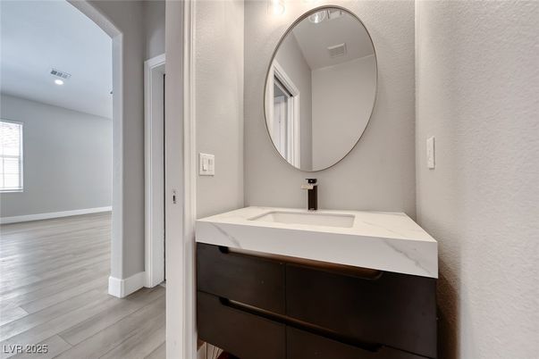 Bathroom, Interior, Recessed Lighting, Wood Texture Flooring