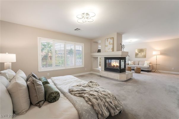 Bedroom, Fireplace, Interior
